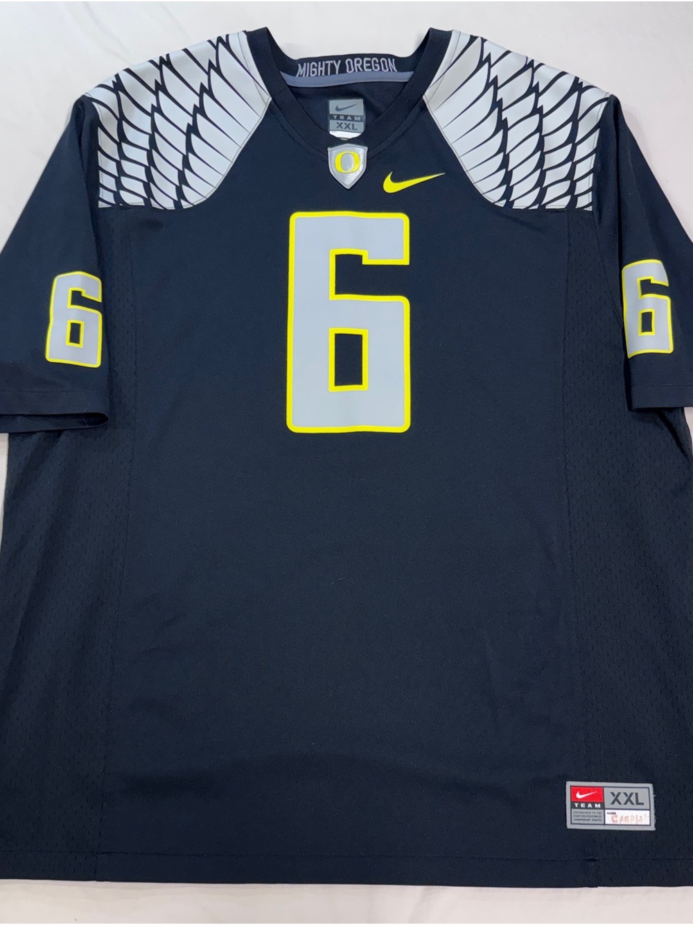 Oregon Ducks Jersey Mens XXLarge Black Neon Green NCAA Football Nike Team #6
